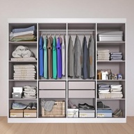 Guarda-Roupa Casal Lisboa 8 Portas com 4 Gavetas e Pés Altos - Design Moderno Branco - imagem 5