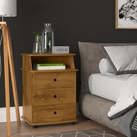 Mesa de Cabeceira de Luxo com 3 Gavetas em Freijó - Design Moderno e Funcional - imagem 3