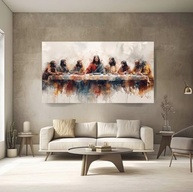 Quadro Santa Ceia 90x60cm Aquarela Moderno - Decore com Arte Exclusiva - imagem 2