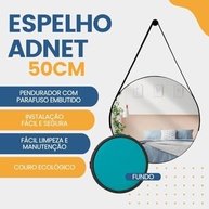 Espelho Adnet Redondo 50cm com Alça e Suporte - Design Moderno para Ambientes Elegantes - imagem 5