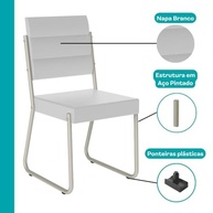 Conjunto com 2 Cadeiras 1736 Carraro Branca - Design Moderno e Conforto Duradouro - imagem 5