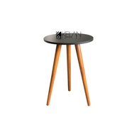 Mesa de Canto Redonda 45x60cm com Pé Palito Grande em MDF Preto - Design Moderno e Funcional - imagem 1