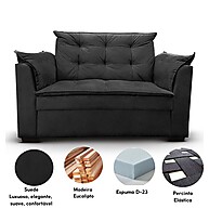 Sofá 2 Lugares Suede Preto: Conforto Moderno - imagem 2
