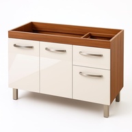 Balcão Gabinete para Pia 1,20m com Gaveta – Freijó Off-White Moderno para Cozinha - imagem 1