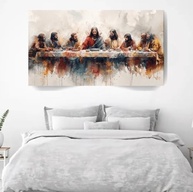 Quadro Santa Ceia 90x60cm Aquarela Moderno - Decore com Arte Exclusiva - imagem 4