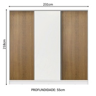 Guarda-Roupa Casal Royale Madesa: 3 Portas de Correr com Design Moderno - imagem 2