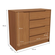 Cômoda Kappesberg R260-CN: 4 Gavetas e 1 Porta com Design Moderno - imagem 2