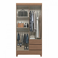 Guarda-roupa Solteiro 4 Portas e 2 Gavetas Jequitiba New Opção – Ideal para Organização e Design Moderno - imagem 2
