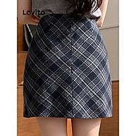 Saia Evasê Gingham Lovito: Estilo Casual e Moderno - imagem 2