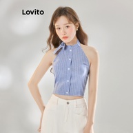 Top Listrado Tie Front Lovito: Casual e Moderno - imagem 2