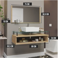 Gabinete de Banheiro Jade 80cm: Completo e Moderno - imagem 2