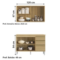 Armário de Cozinha 1,20m Clara: Completo e Moderno - imagem 2