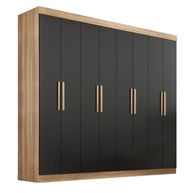Guarda-Roupa Casal Lisboa 8 Portas e 4 Gavetas - Design Moderno em Teka e Onix - imagem 5