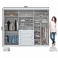 Guarda-Roupa Casal Nova York Branco: Espaçoso e Moderno - imagem 2