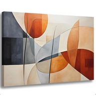Quadro Decorativo em Canvas Abstrato Moderno - Arte Azul e Dourado para Sala, Quarto e Hall - imagem 1