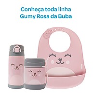 Babador de Silicone com Porta Migalhas Rosa Buba: Prático e Moderno - imagem 2