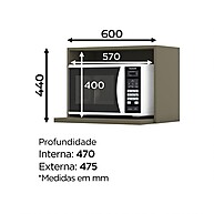 Armário Aéreo para Micro-ondas 60cm Évelin Henn Duna – Prático e Moderno - imagem 2