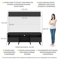 Rack Painel TV 65" Madri: Estilo Retrô e Moderno - imagem 2