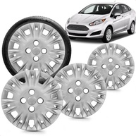 Kit 4 Calotas New Fiesta 2014-2016 Aro 15 Prata Grid - Design Moderno e Fixação Segura - imagem 2
