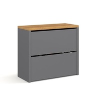 Sapateira Organizadora Basculante com 2 Gavetas - Design Moderno para Hall e Quarto (Cinza/Nature) - imagem 2