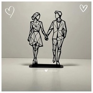 Enfeite Casal Geométrico Moderno | Escultura Decorativa para Sala e Quarto | Presente Romântico Elegante 18x12.5cm - imagem 4