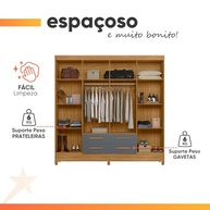 Guarda-Roupa Casal Montana 8 Portas 4 Gavetas – Design Moderno e Espaço Inteligente - imagem 5