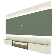 Estante Home para TV até 85" com LED 260cm | Design Moderno Soberano Reflecta Off White & Verde Floresta - imagem 4