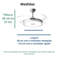 Ventilador de Teto LED Retrátil com Som Bluetooth | Design Dourado Moderno - imagem 4