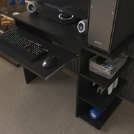 Mesa Escrivaninha Gamer para PC e Escritório - Design Moderno Preto - imagem 4