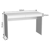 Escrivaninha Madri com 2 Gavetas - Design Moderno em Branco para Home Office - imagem 3