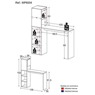 Armário de Cozinha com 1 Porta e Mesa/Bancada MP6004 Multimóveis Branco - Design Moderno e Funcional - imagem 5