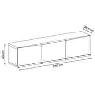 Rack para Sala de TV Eros 180cm com 2 Portas e 1 Gaveta – Design Moderno em Cedro/Off White com Rodas - imagem 3