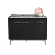 Balção para Pia Gabriela 1,20m com 3 Portas e Gaveta - Design Moderno em Preto - imagem 1