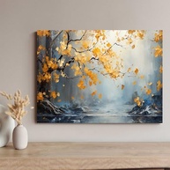 Quadro Decorativo Arte Folhas Amarela 130x90cm - Moderno e Pronto para Pendurar - imagem 5