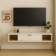 Rack de TV Suspenso Moderno Home Bancada Versatta Flutuante para Sala e Quarto (Off White) - imagem 1