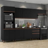 Cozinha Completa Madesa Reims 320001 com Armário e Balcão - Design Moderno em Preto - imagem 1