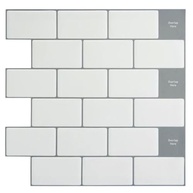Pastilha Resinada Adesiva Tijolinho Branco 3D - Revestimento Moderno para Cozinha e Banheiro - imagem 2