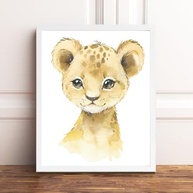 Quadros Decorativos Safari Aquarela - Kit com Vidro e Madeira para Ambientes Modernos - imagem 5