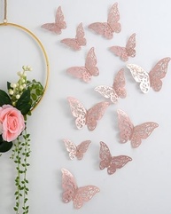 Borboletas 3D Ouro Rosa - Adesivos Decorativos para Parede, Vidro e Ambientes Modernos - imagem 1