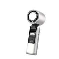 Mini Ventilador Recarregável com Display Digital, Modo Turbo e Refrescante - Portátil e Silencioso (OffWhite) - imagem 2