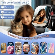 LucZeng Smartwatch Tela HD 2.01" IP68: Seu Aliado Fitness com 120+ Modos Esportivos e 2 Pulseiras - imagem 4
