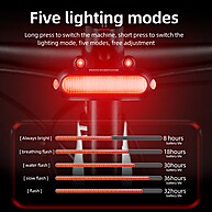 Luz Traseira para Bicicleta ROCKBROS IPX6 com 5 Modos - imagem 2