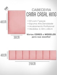 Kit Cabeceiras Estofada Modular Rosa para Cama King - Design Moderno e Conforto Total - imagem 2