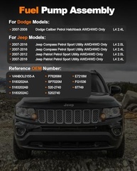 Módulo Bomba Combustível Elétrica Jeep Compass Patriot Dodge Caliber 2.0L 2.4L Gasolina - E7218M - imagem 3
