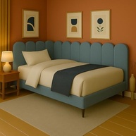 Cabeceira de Cama King 10 Módulos Modelo Nuvem 45x20 cm Azul Claro - Design Moderno e Confortável - imagem 5