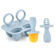 Molde Silicone para Picolés Bebês com Alças | 4 Cavidades para Lanches Congelados, Purê e Leite Materno - imagem 1