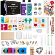 Piccassio Kit de Resina Epóxi para Iniciantes - 208 Peças com Moldes, Flores Secas e Ferramentas - imagem 1