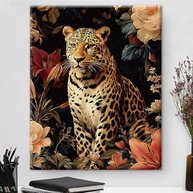 Arte de Parede Botânica Vintage Leopardo Majestoso - Moldura 20x25cm para Decoração Moderna - imagem 2