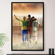 Quadro Decorativo Neymar Cristiano Messi - A3 35x45cm - Moldura Premium - imagem 1