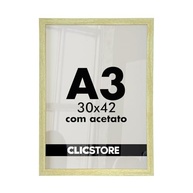 Moldura A3 30x42cm em Madeira Reflorestada com Acetato - Ideal para Diplomas, Fotos e Certificados (Carvalho) - imagem 2